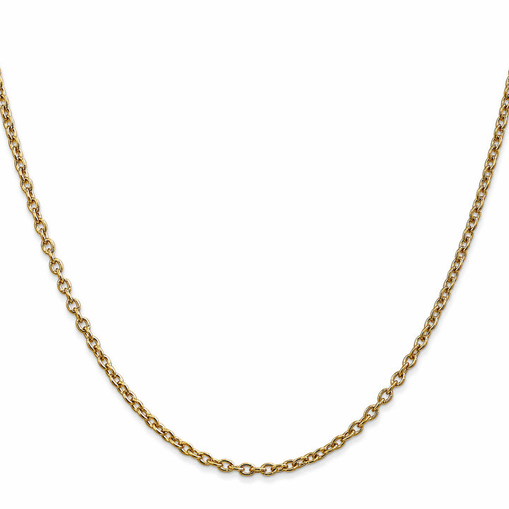 10K Yellow Gold 2.4mm Round Open Link Cable Chain
