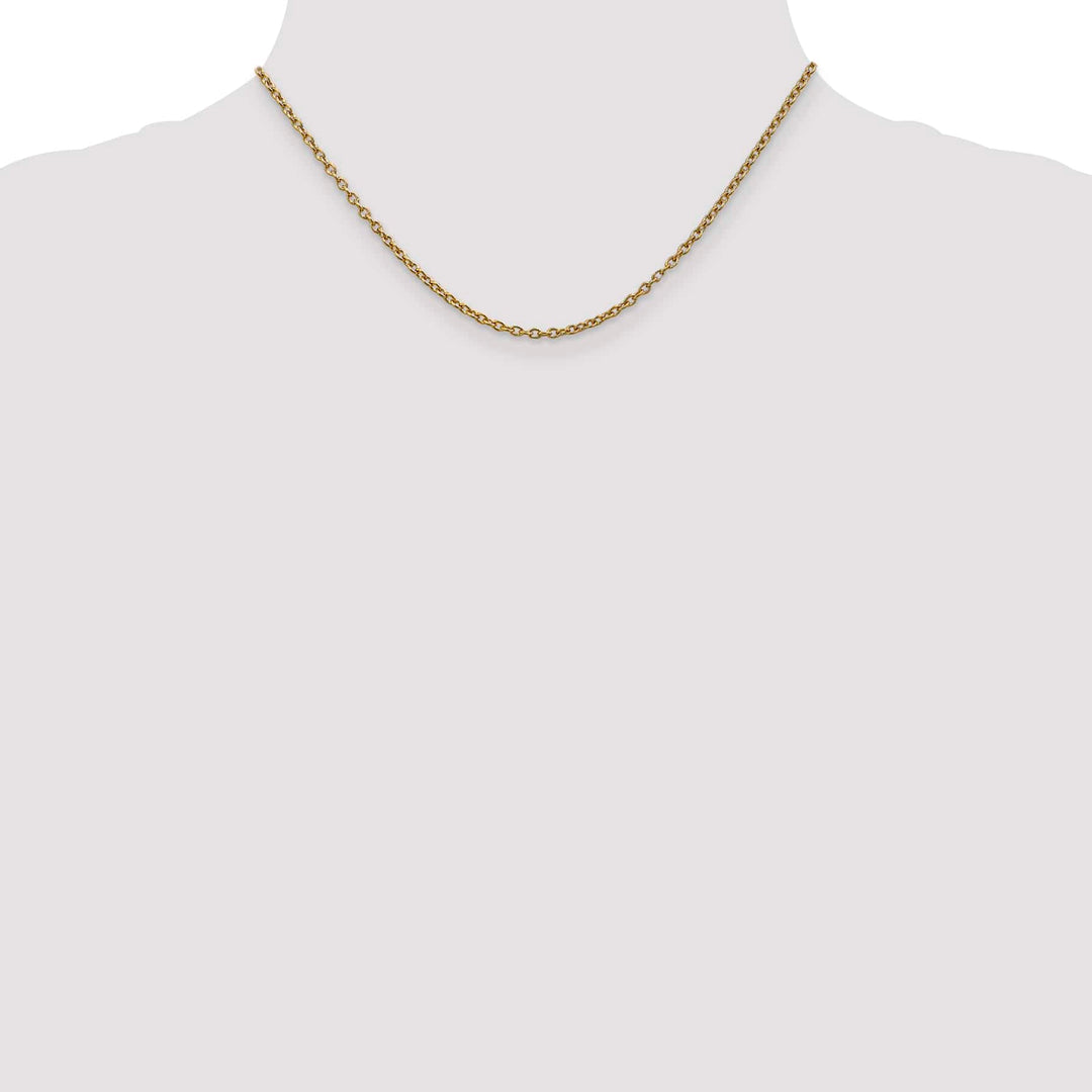 10K Yellow Gold 2.4mm Round Open Link Cable Chain