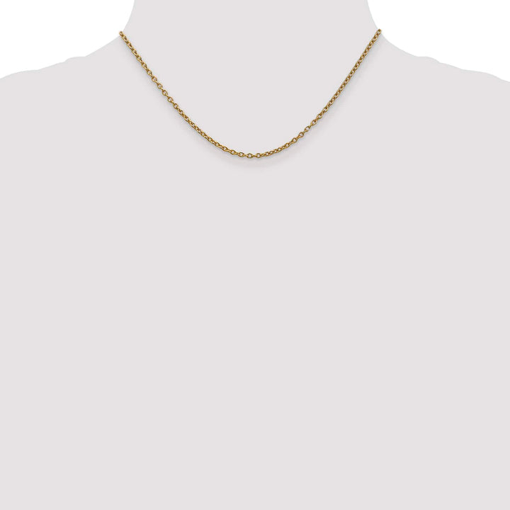 10K Yellow Gold 2.4mm Round Open Link Cable Chain