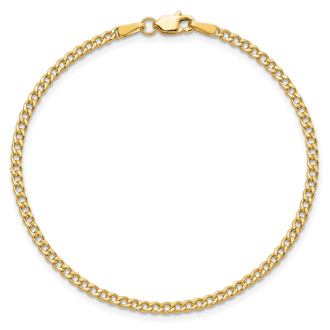 10K Yellow Gold 2.5 mm Curb Anklet