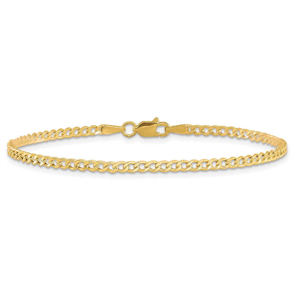 10K Yellow Gold 2.5 mm Curb Anklet