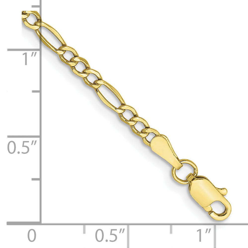 10K Yellow Gold 2.5 mm Figaro Anklet