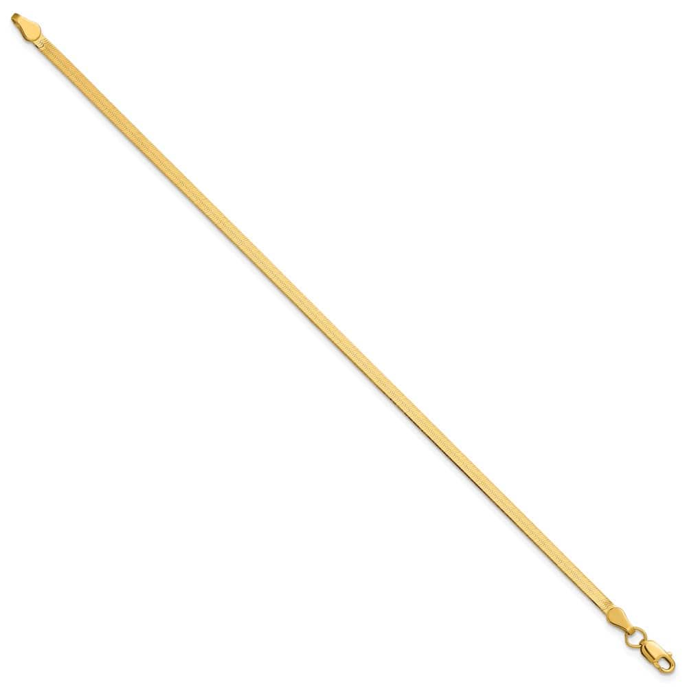 10K Yellow Gold 2.5 mm Silky Herringbone Anklet