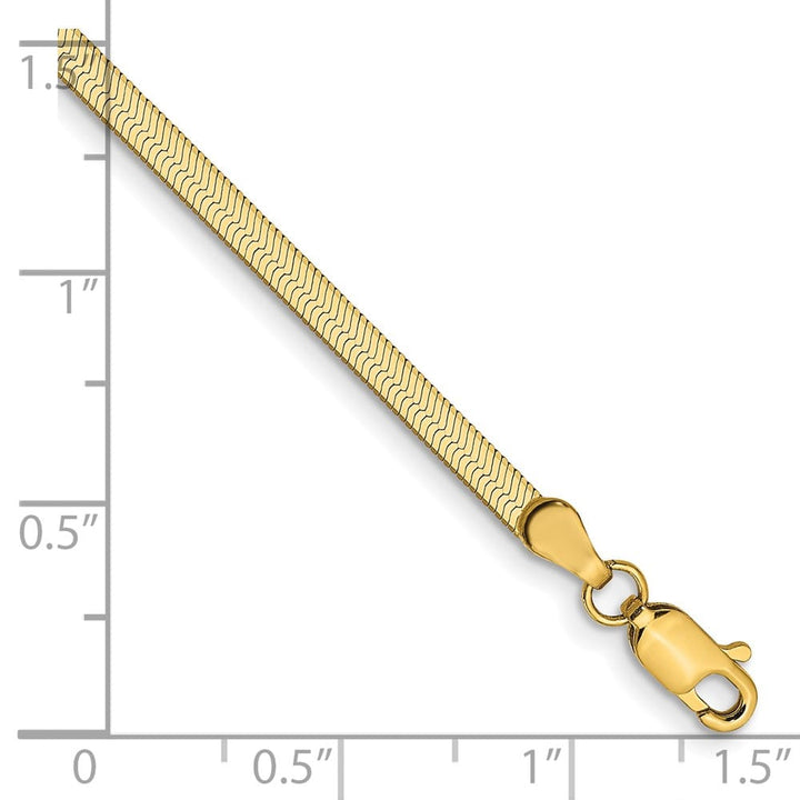 10K Yellow Gold 2.5 mm Silky Herringbone Anklet