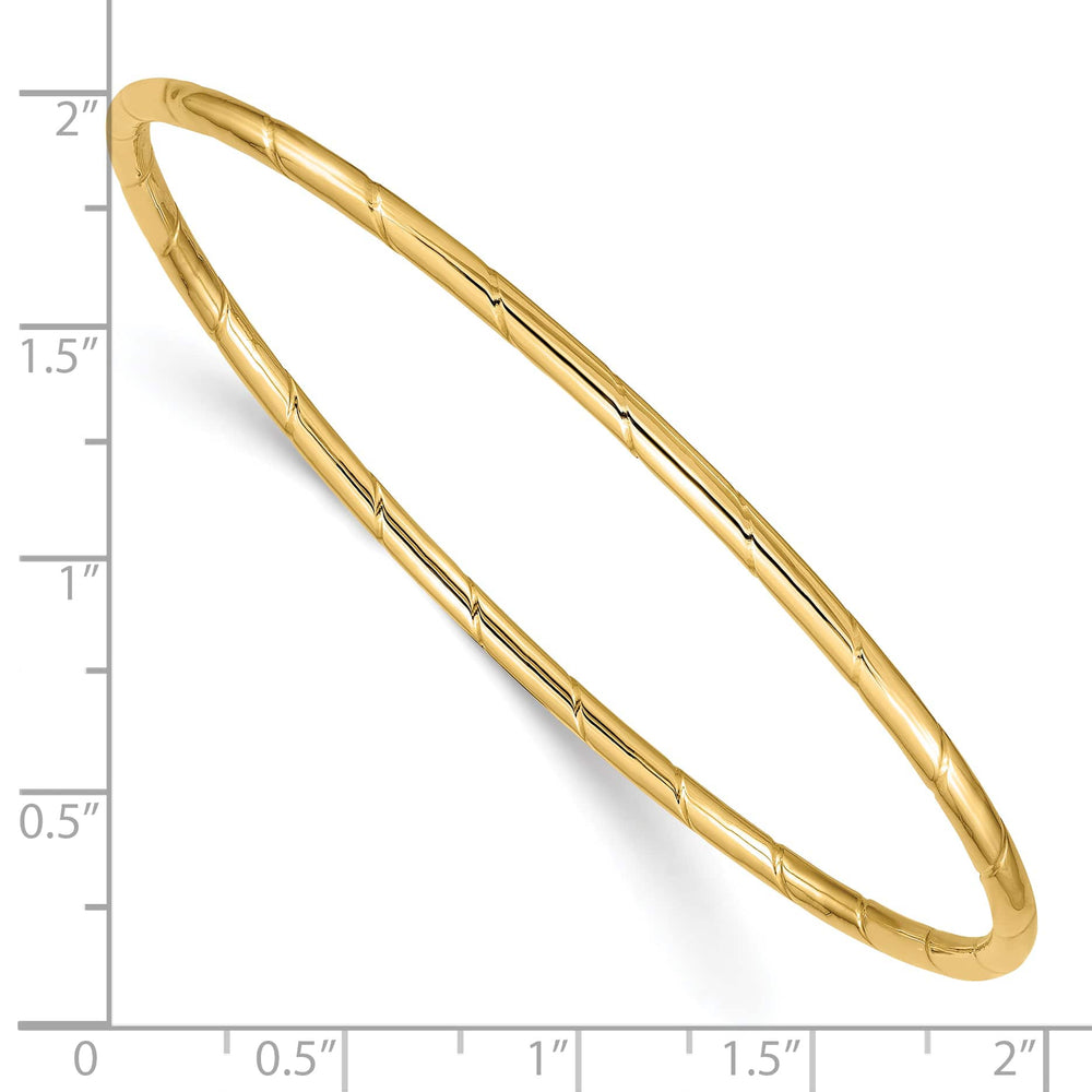 10K Yellow Gold 2.5 mm Slip On Bangle