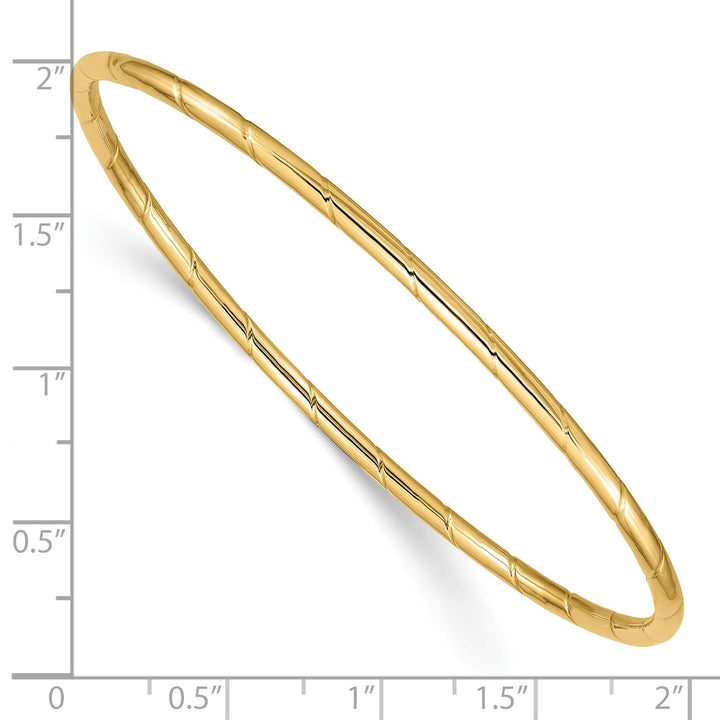 10K Yellow Gold 2.5 mm Slip On Bangle