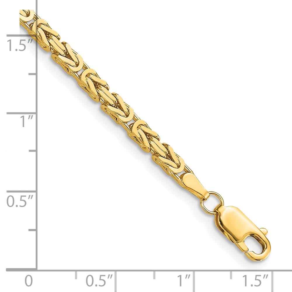 10K Yellow Gold 2.5mm Byzantine Chain