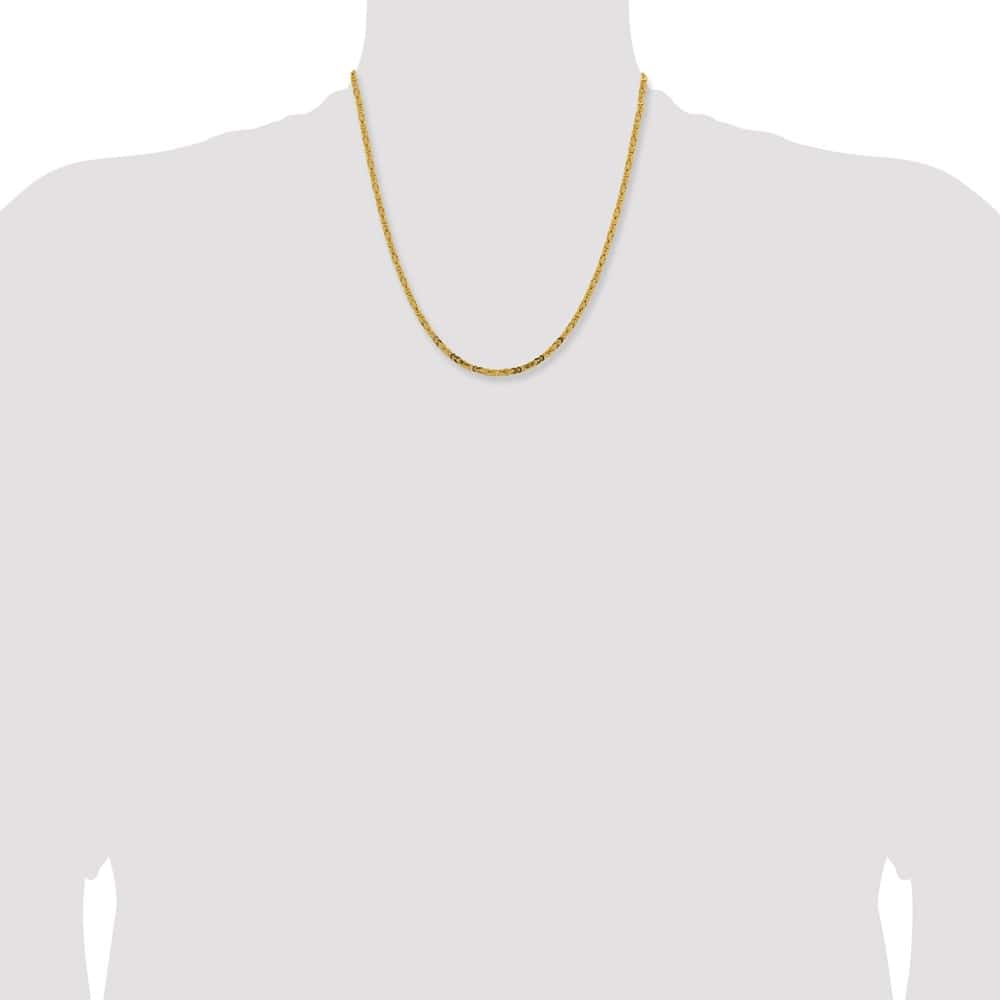 10K Yellow Gold 2.5mm Byzantine Chain Size 20