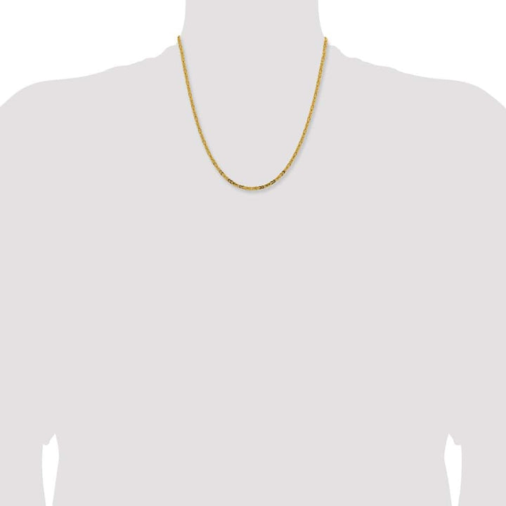 10K Yellow Gold 2.5mm Byzantine Chain Size 20