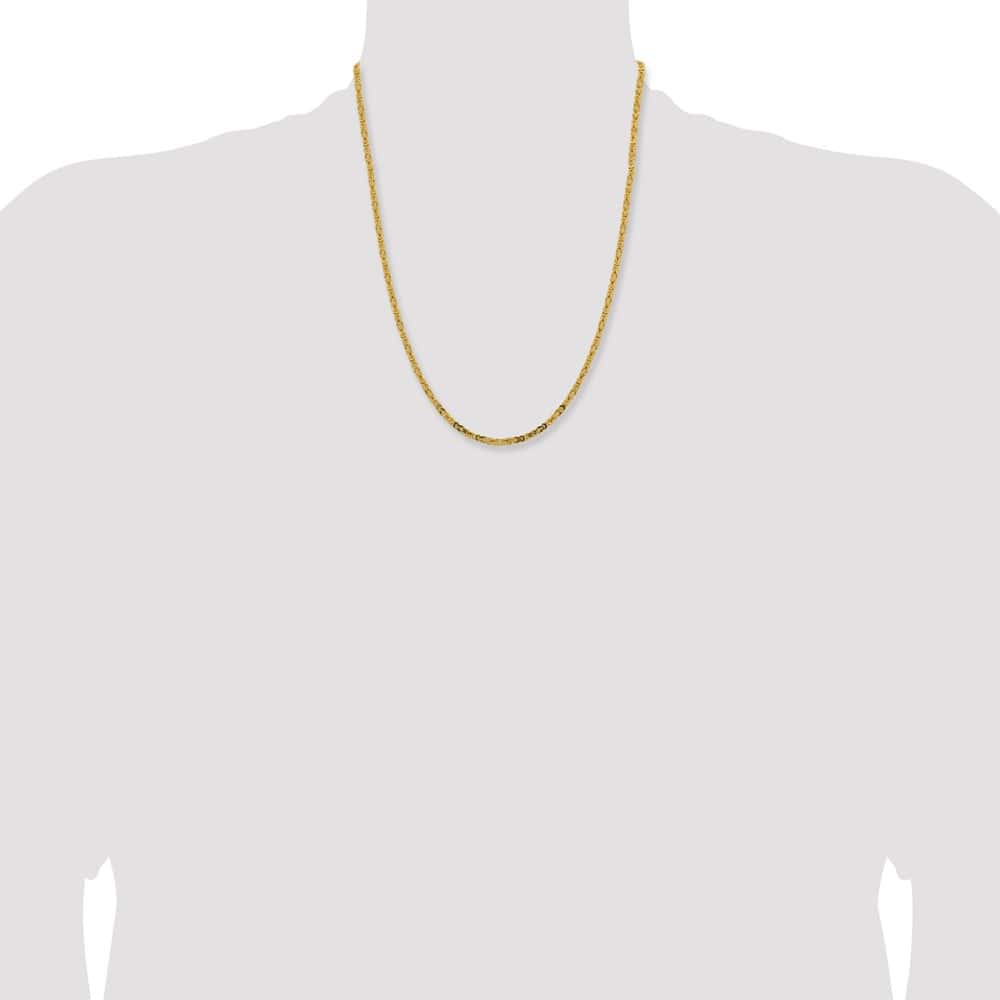 10K Yellow Gold 2.5mm Byzantine Chain Size 22