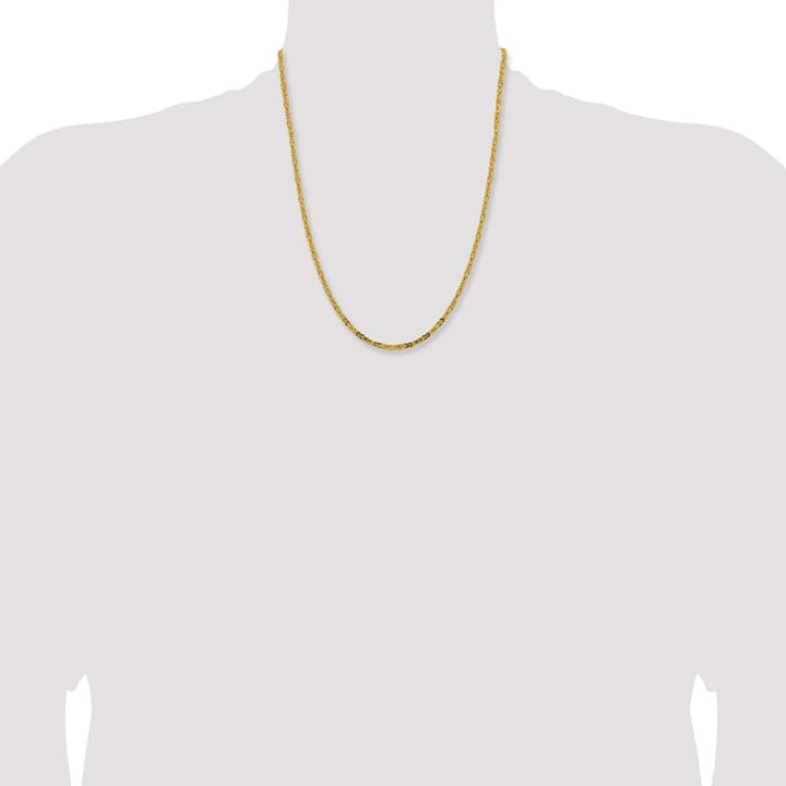 10K Yellow Gold 2.5mm Byzantine Chain Size 22
