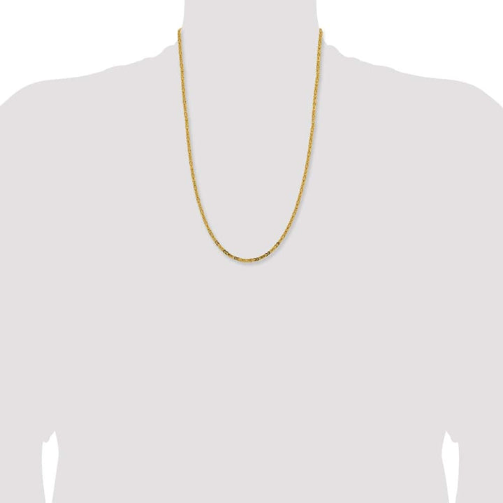 10K Yellow Gold 2.5mm Byzantine Chain Size 24