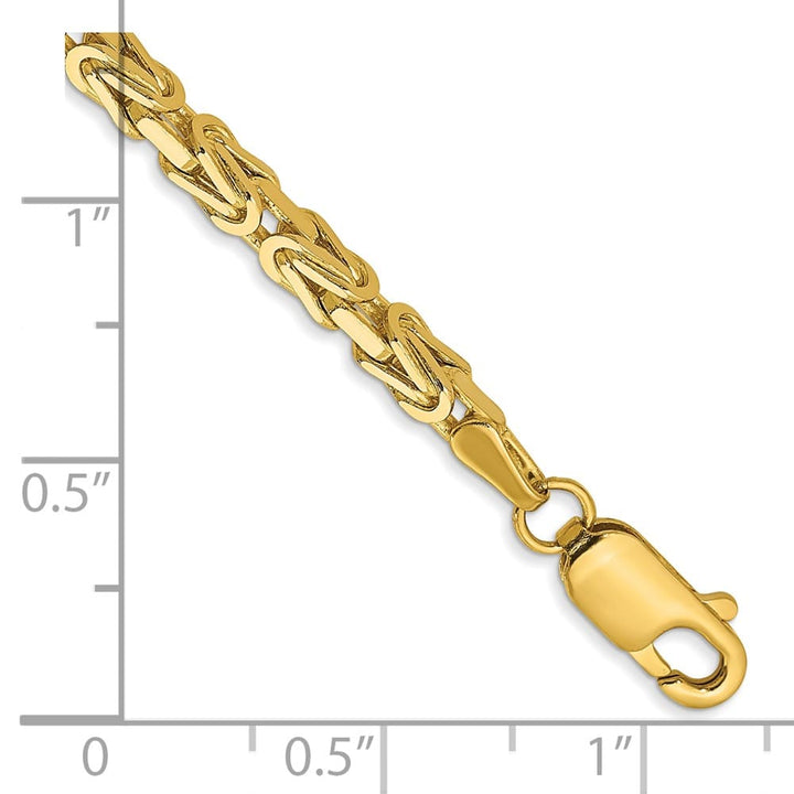 10K Yellow Gold 2.5mm Byzantine Chain Size 7