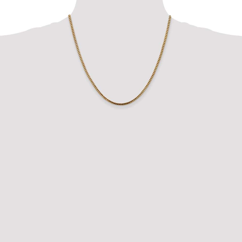 10K Yellow Gold 2.5mm Franco Chain Size 20