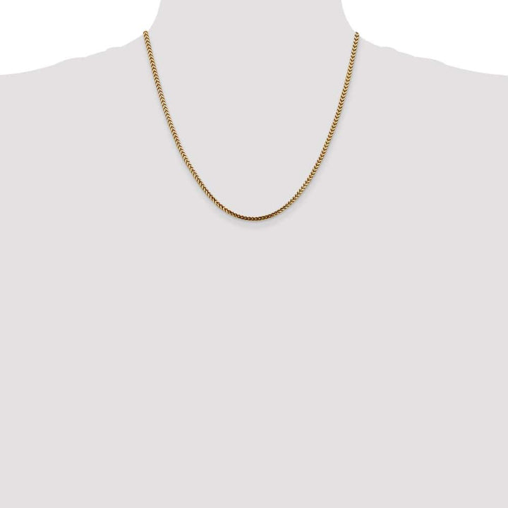 10K Yellow Gold 2.5mm Franco Chain Size 20