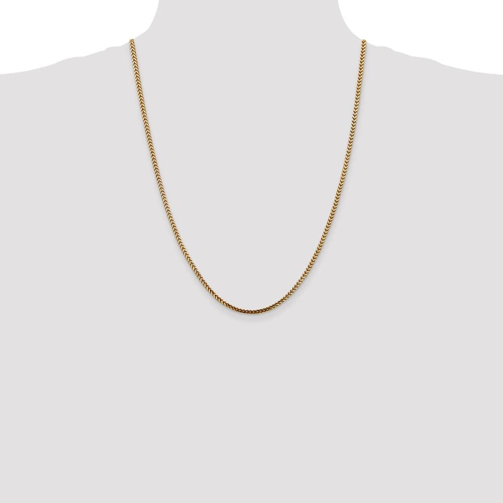 10K Yellow Gold 2.5mm Franco Chain Size 24