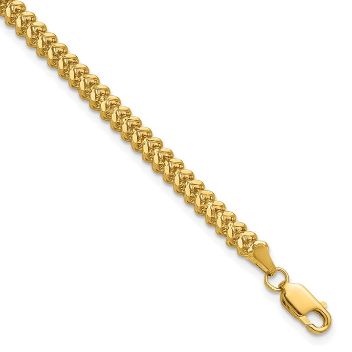 10K Yellow Gold 2.5mm Franco Chain Size 8