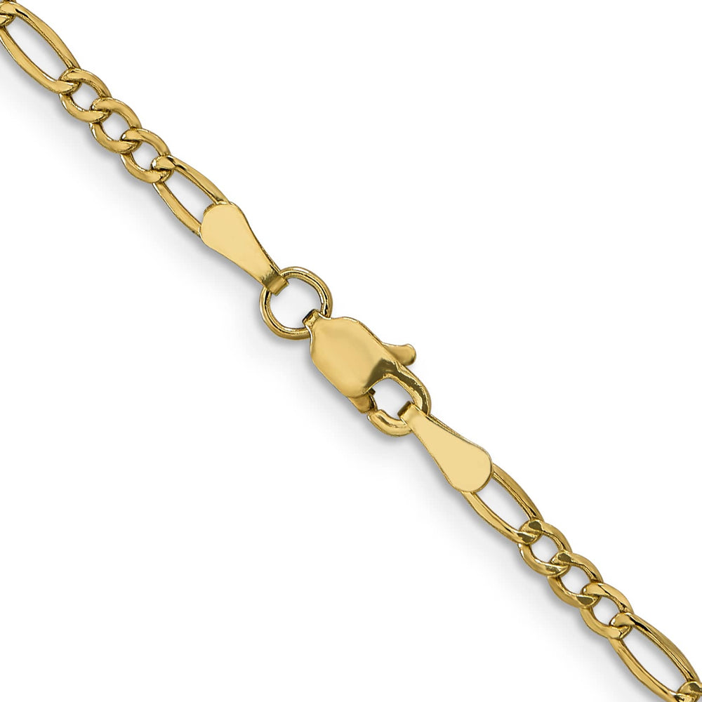 10K Yellow Gold 2.5mm Semi-Solid Figaro Chain 26 Inch