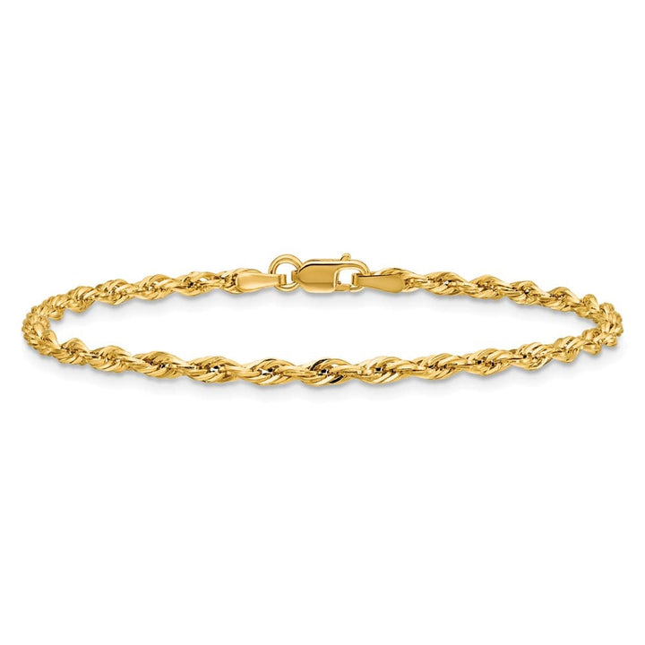 10K Yellow Gold 2.5mm Semi-Solid Rope Chain