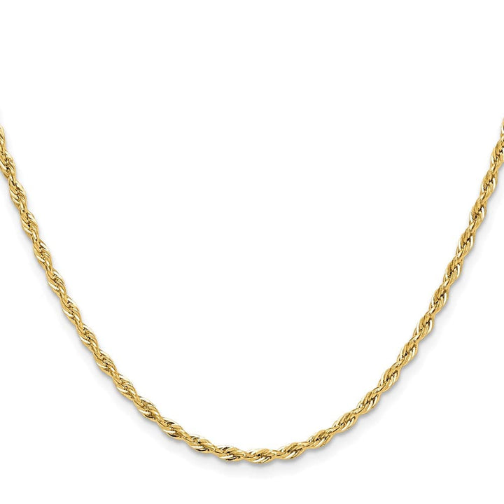 10K Yellow Gold 2.5mm Semi-Solid Rope Chain