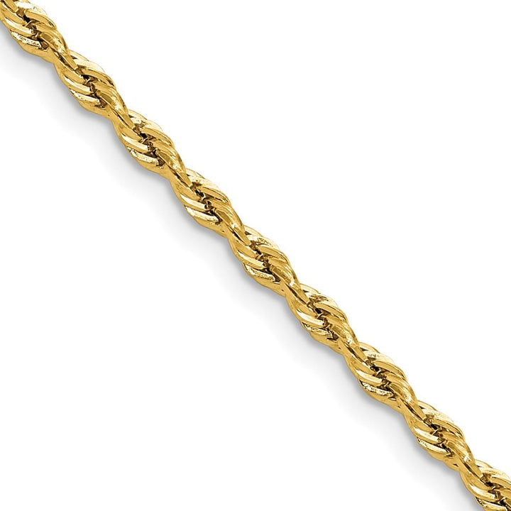 10K Yellow Gold 2.5mm Semi-Solid Rope Chain