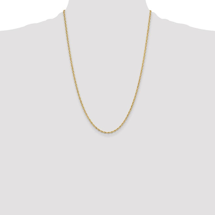 10K Yellow Gold 2.5mm Semi-Solid Rope Chain Size 24