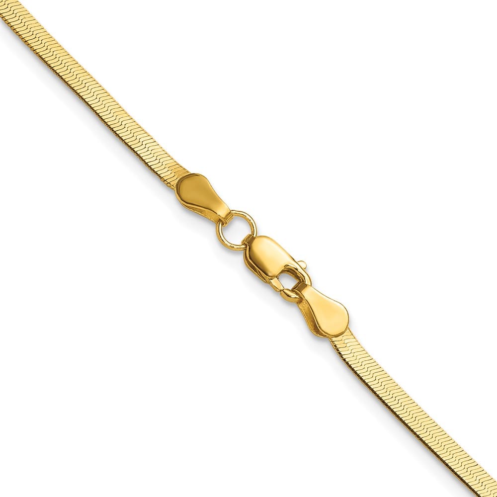 10K Yellow Gold 2.5mm Silky Herringbone Chain