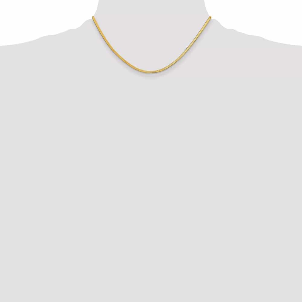 10K Yellow Gold 2.5mm Silky Herringbone Chain Size 16