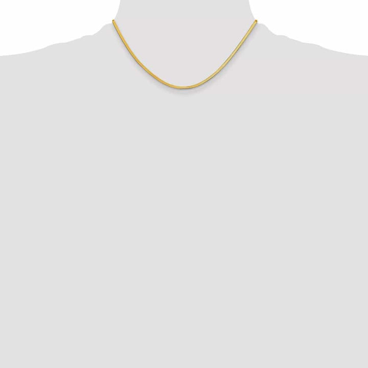 10K Yellow Gold 2.5mm Silky Herringbone Chain Size 16