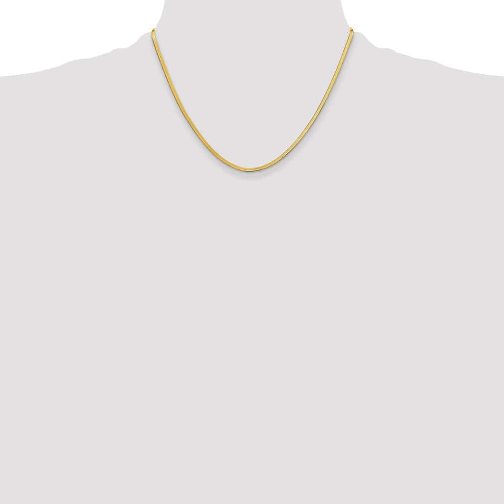 10K Yellow Gold 2.5mm Silky Herringbone Chain Size 18