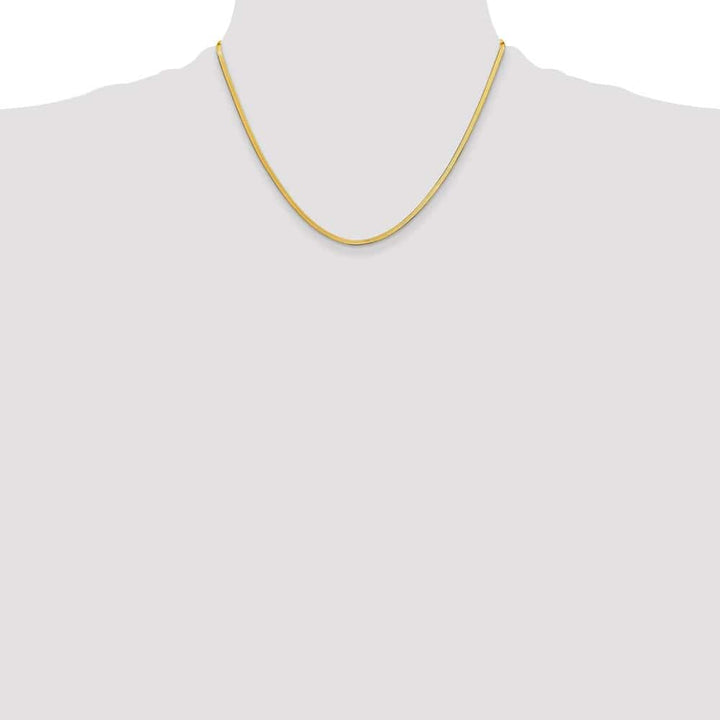 10K Yellow Gold 2.5mm Silky Herringbone Chain Size 18