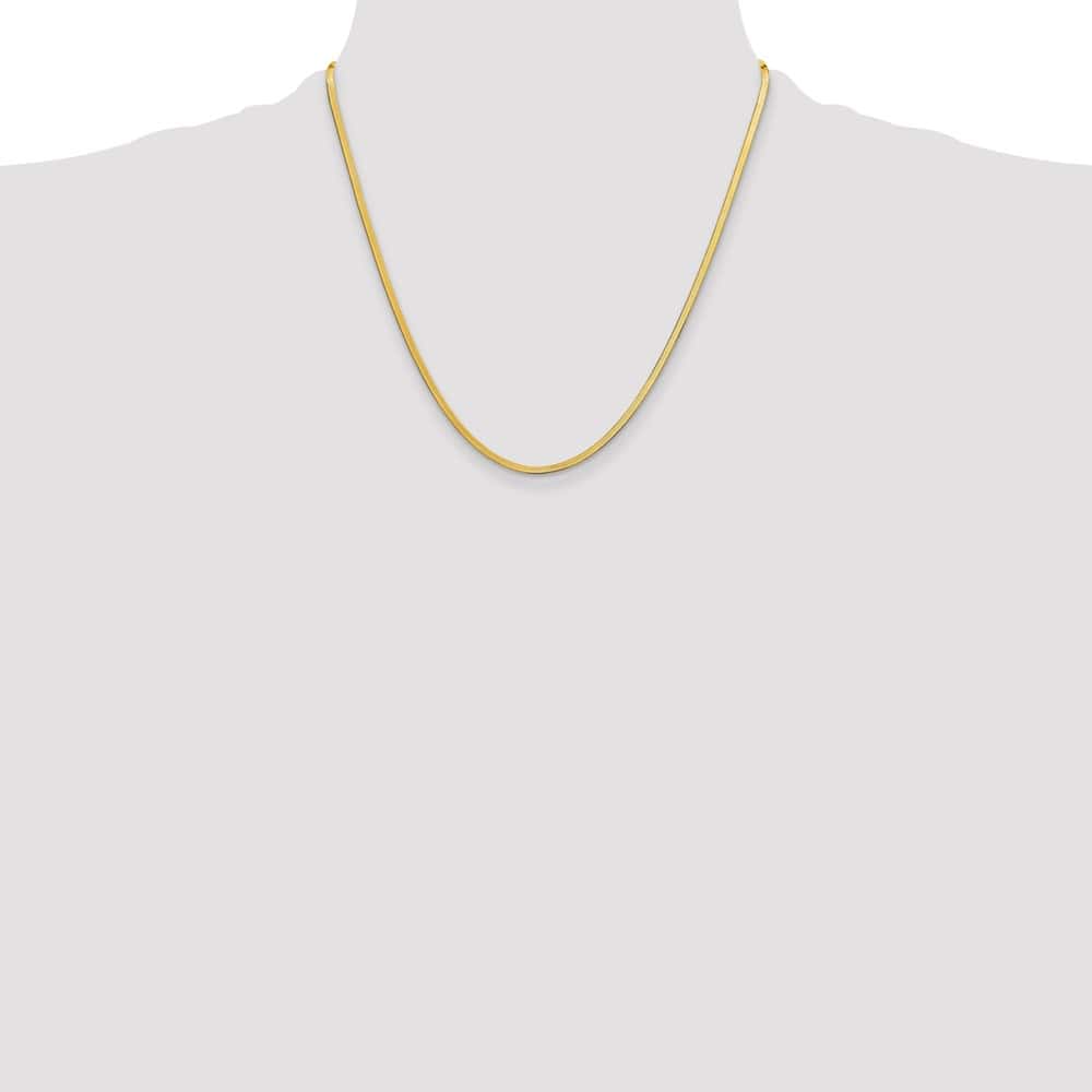 10K Yellow Gold 2.5mm Silky Herringbone Chain Size 20