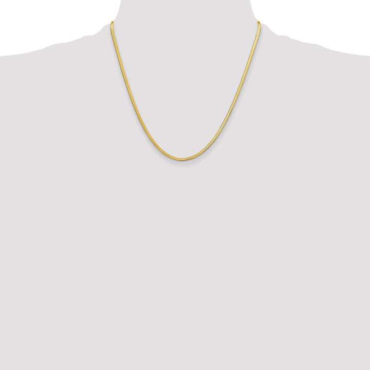 10K Yellow Gold 2.5mm Silky Herringbone Chain Size 20