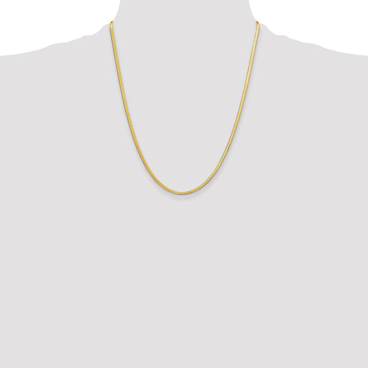 10K Yellow Gold 2.5mm Silky Herringbone Chain Size 22
