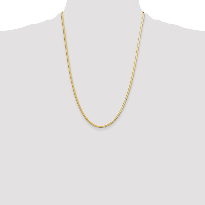 10K Yellow Gold 2.5mm Silky Herringbone Chain Size 24