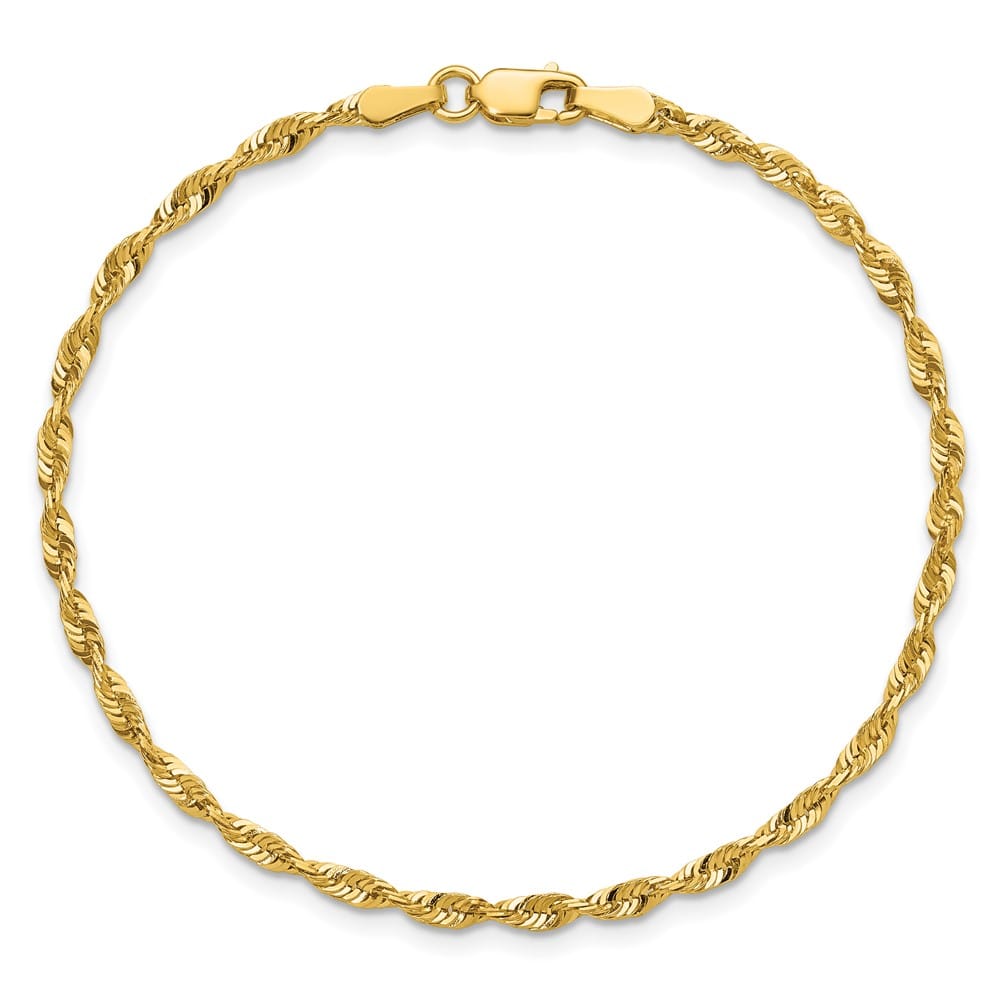10K Yellow Gold 2.5mm Ultra D.C. Lightweight Rope Chain