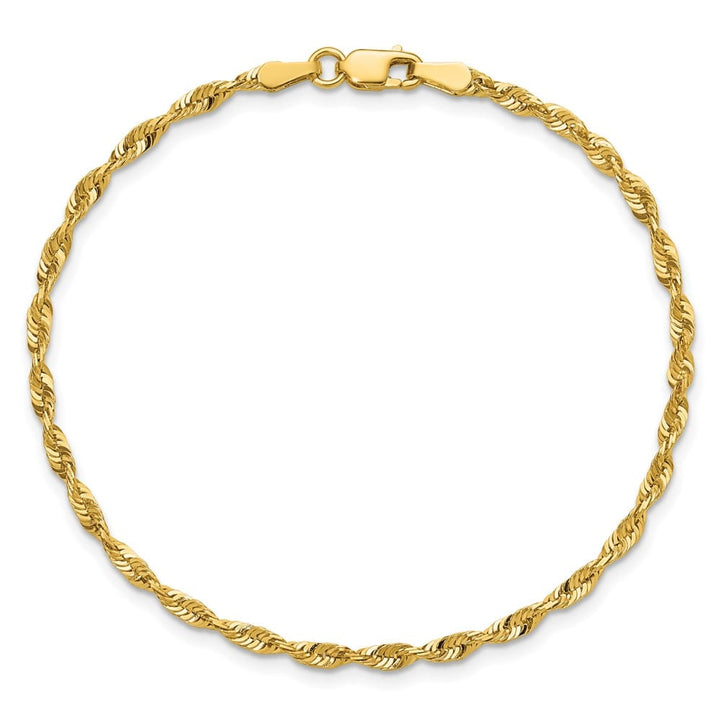 10K Yellow Gold 2.5mm Ultra D.C. Lightweight Rope Chain
