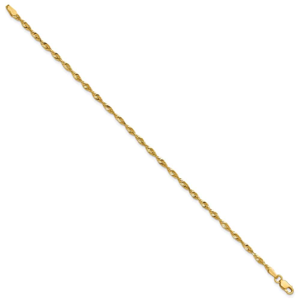 10K Yellow Gold 2.5mm Ultra D.C. Lightweight Rope Chain