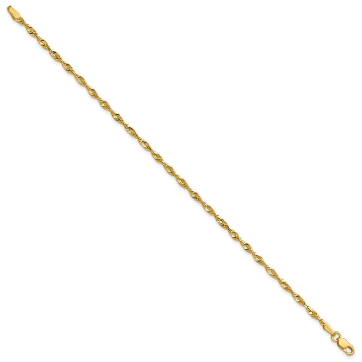 10K Yellow Gold 2.5mm Ultra D.C. Lightweight Rope Chain