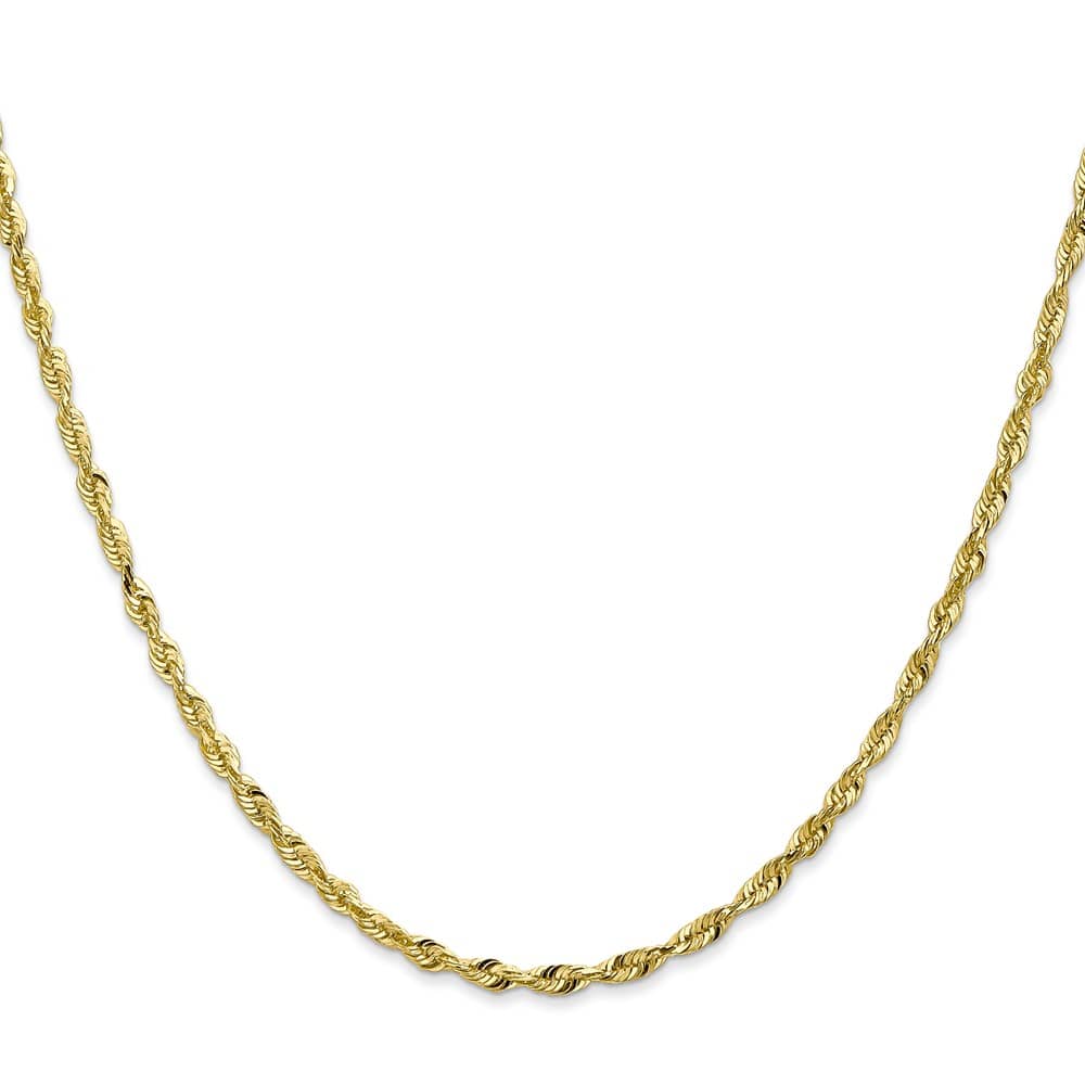 10K Yellow Gold 2.5mm Ultra D.C. Lightweight Rope Chain