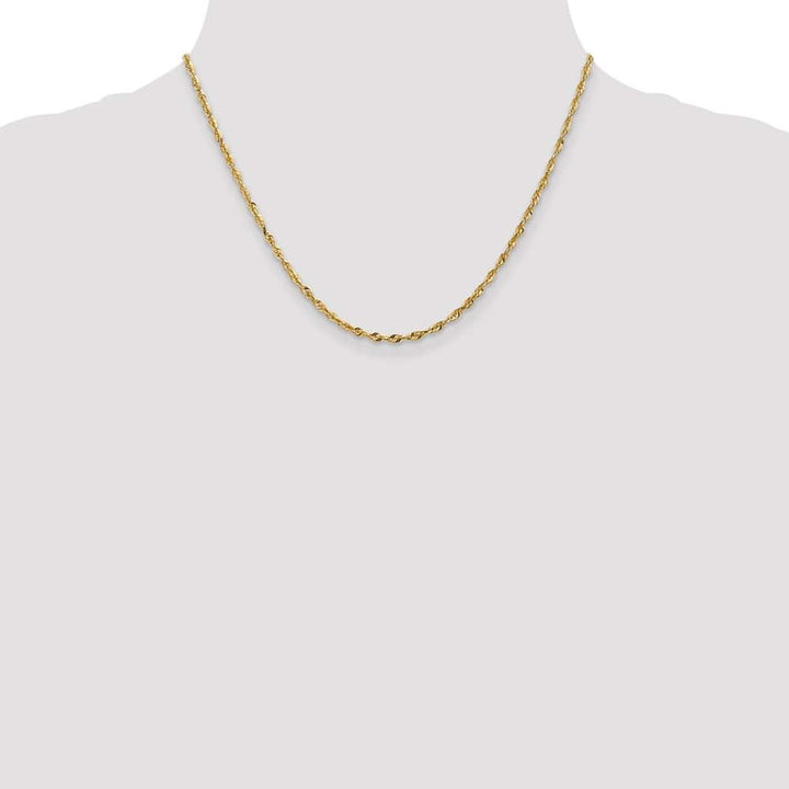 10K Yellow Gold 2.5mm Ultra D.C. Lightweight Rope Chain Size 18