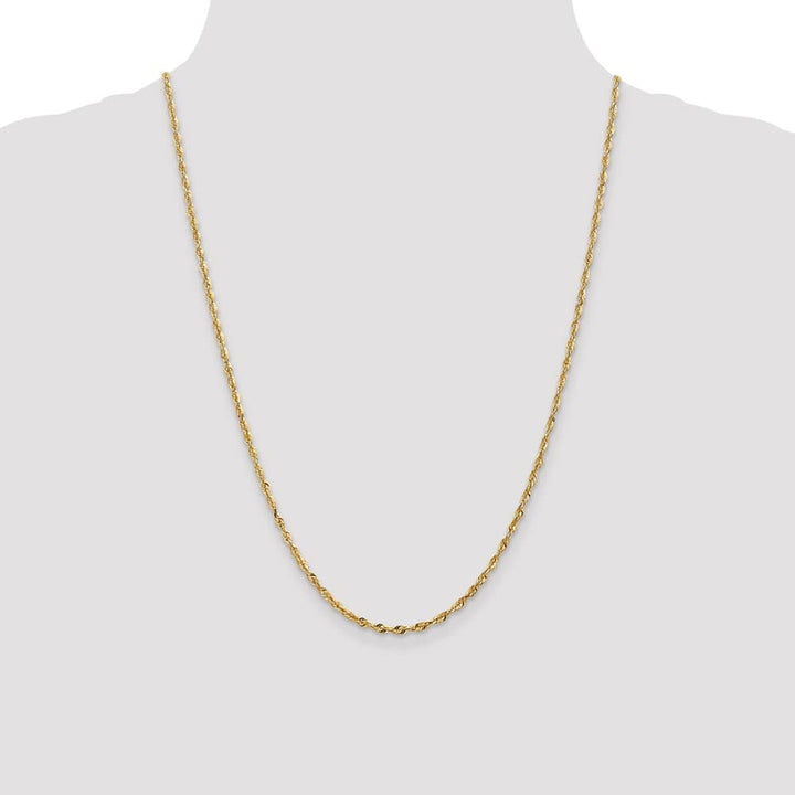 10K Yellow Gold 2.5mm Ultra D.C. Lightweight Rope Chain Size 24