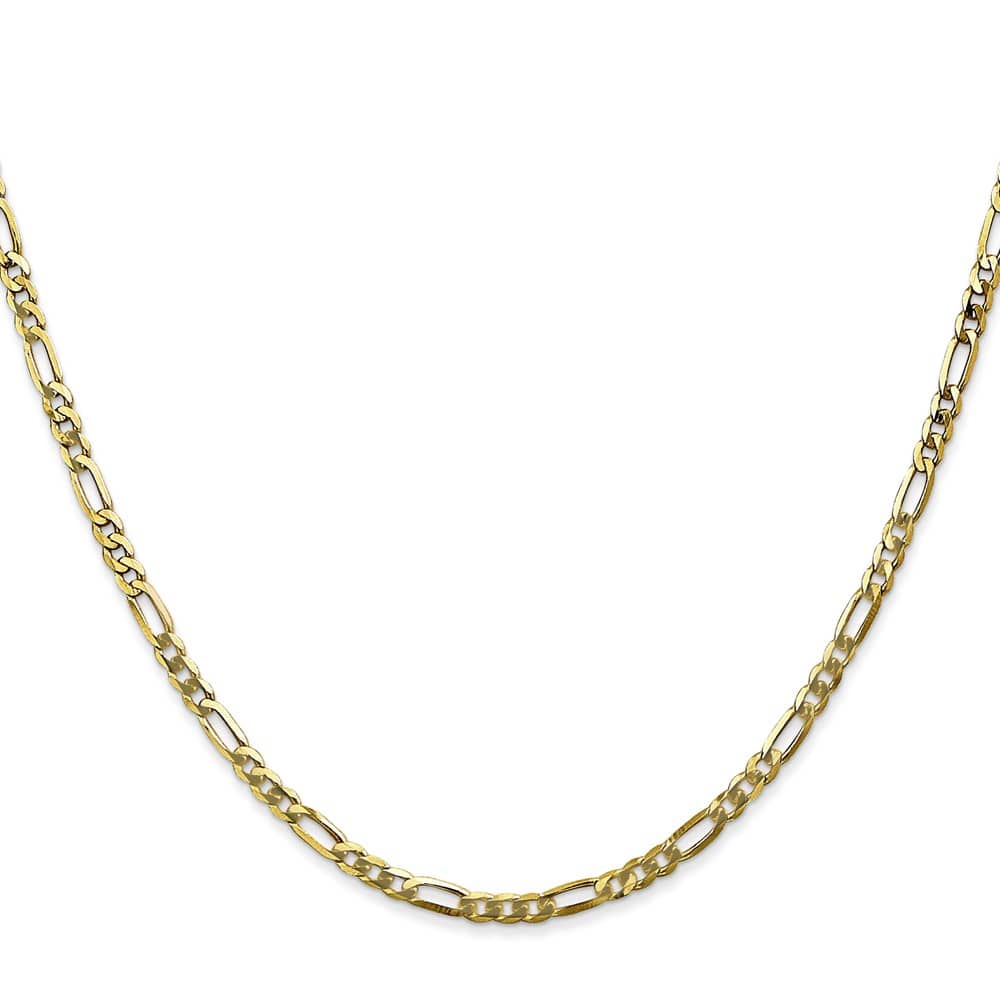 10K Yellow Gold 2.75mm Flat Figaro Chain