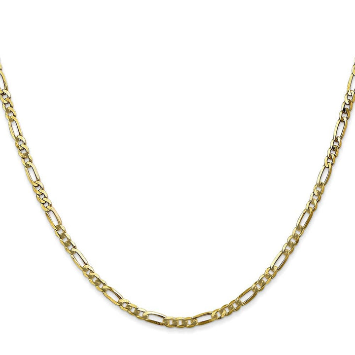 10K Yellow Gold 2.75mm Flat Figaro Chain