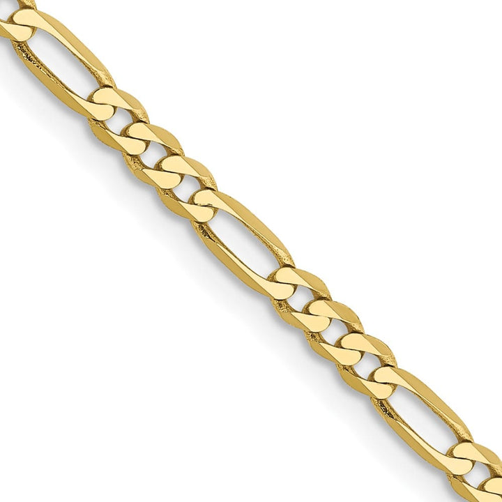 10K Yellow Gold 2.75mm Flat Figaro Chain