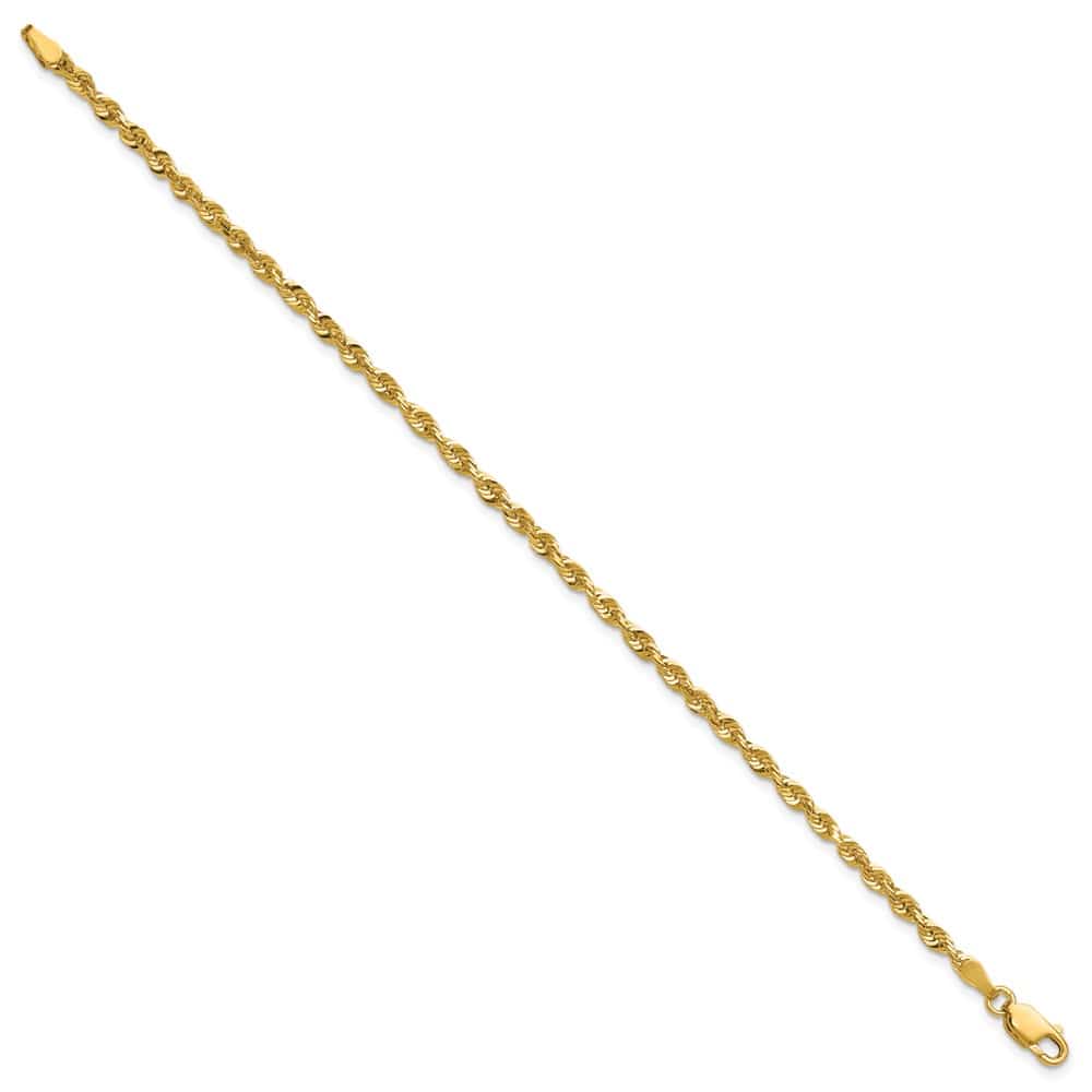 10K Yellow Gold 2.75mm Ultra D.C. Lightweight Rope Chain
