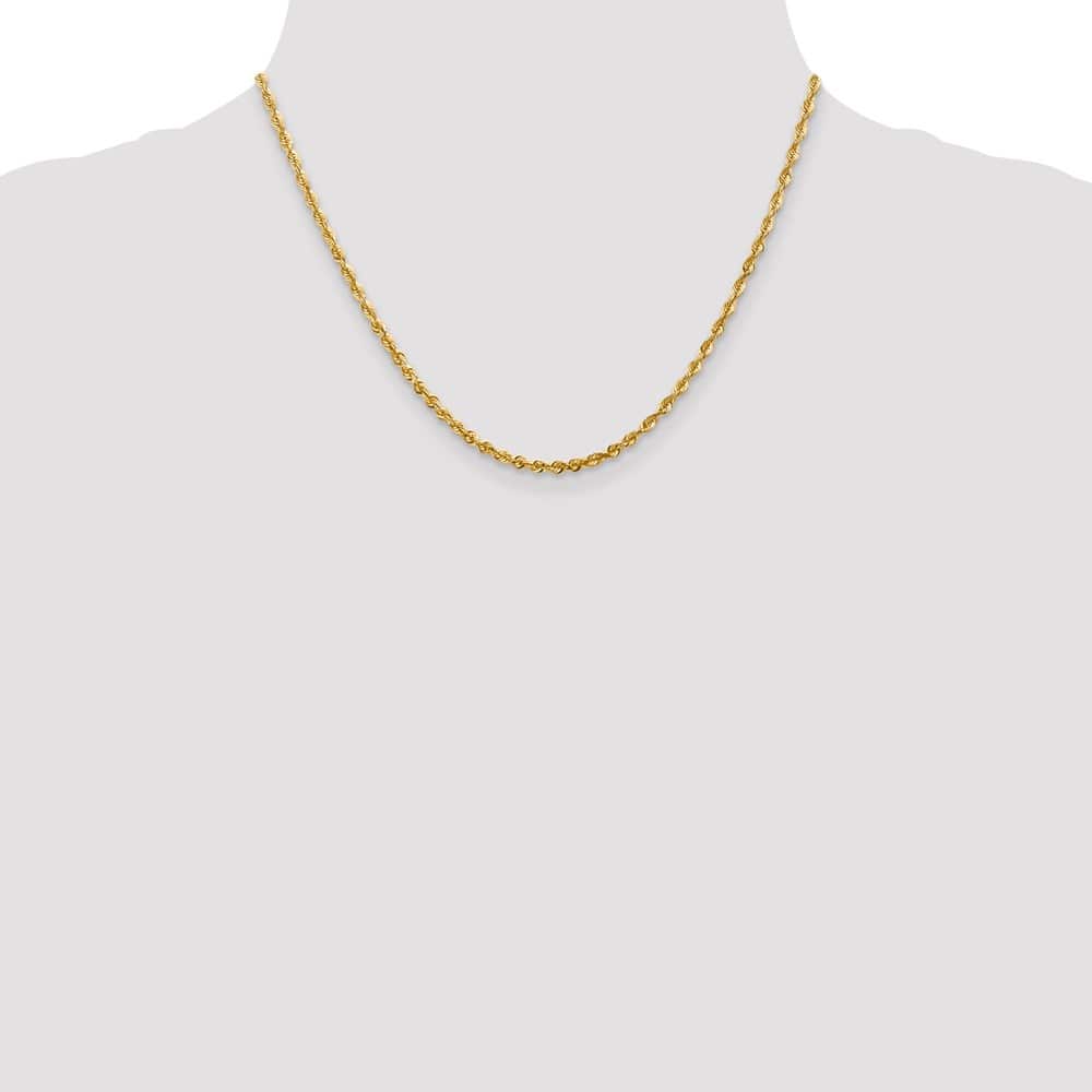 10K Yellow Gold 2.75mm Ultra D.C. Lightweight Rope Chain Size 18
