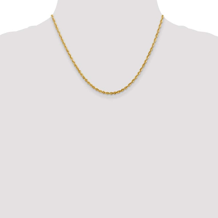 10K Yellow Gold 2.75mm Ultra D.C. Lightweight Rope Chain Size 18