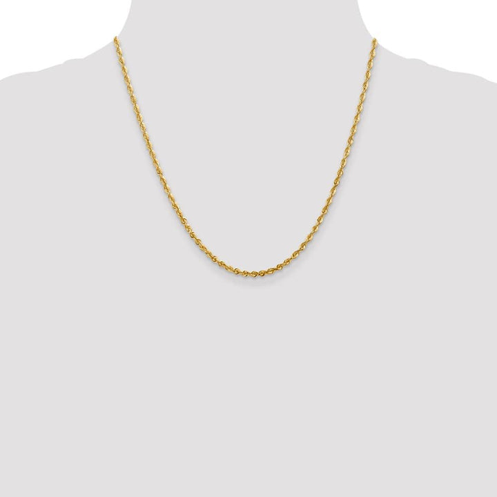 10K Yellow Gold 2.75mm Ultra D.C. Lightweight Rope Chain Size 20