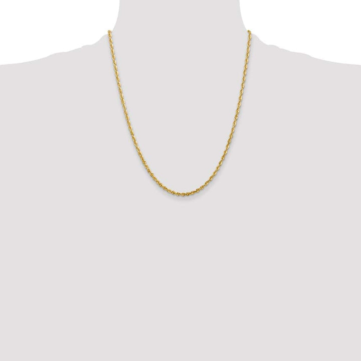 10K Yellow Gold 2.75mm Ultra D.C. Lightweight Rope Chain Size 22